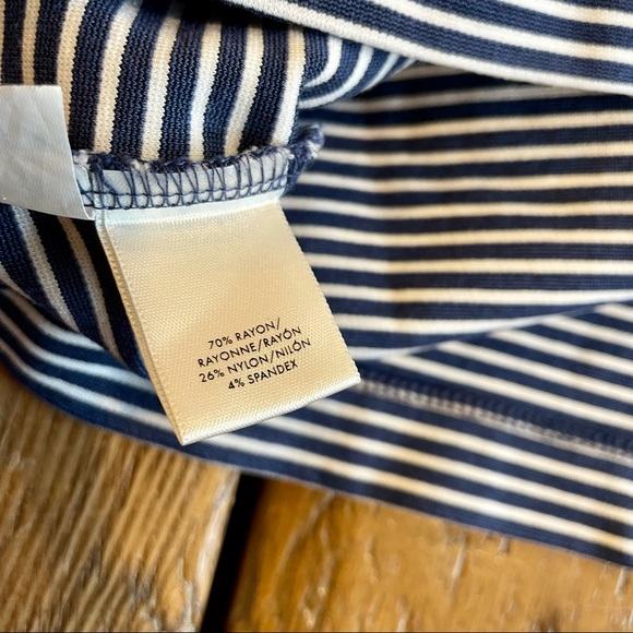 ANN TAYLOR Ruffle Striped Off the Shoulder Top - Picture 4 of 4